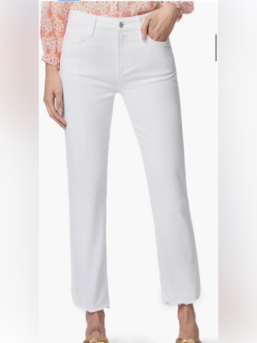 PAIGE White Straight Leg Jeans